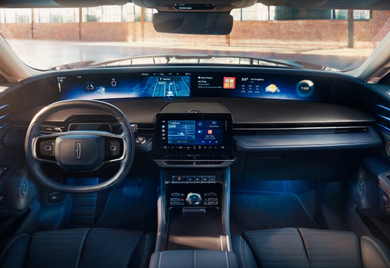 A large panoramic display is shown on the dashboard of a 2024 Lincoln Nautilus® SUV | Gary Yeomans Lincoln Ocala in Ocala FL